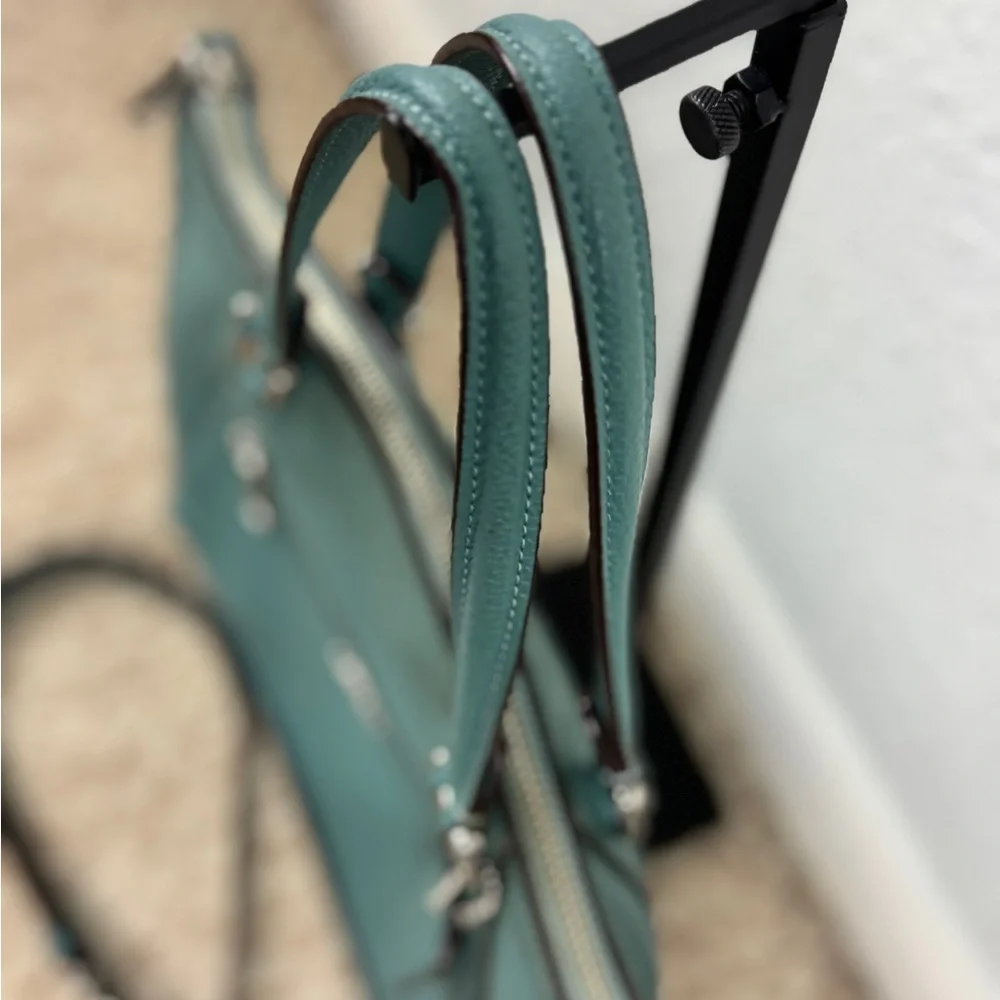 Coach Prairie Teal Shoulder Bag with Leather Crossbody Strap